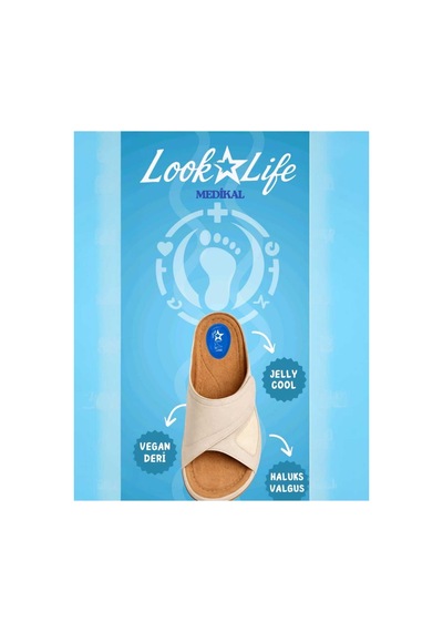 Look Life Kadın Günlük, Rahat, Jelly Cool Teknolojili Halluks Valgus Terlik Bej