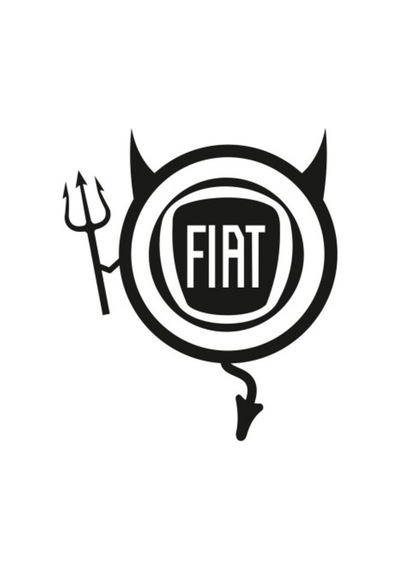 Fiat Araba Komik Şeytan Sticker Yapıştırma