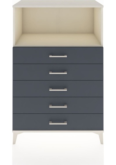 Hyperion Dolap Tek Raflı 4 Çekmeceli 88x44x134 Aytaşı-antrasit Aytaşı