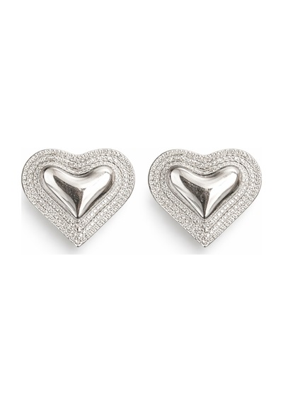 Zalure Gümüş Kalp Şeklinde Tasarım Şık Silver Küpe