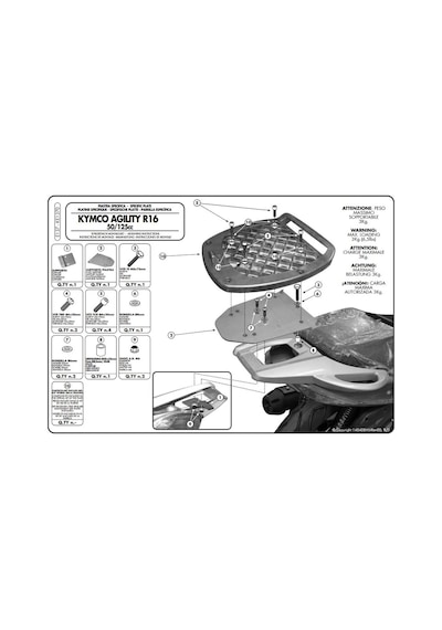 Gıvı E137 Kymco Agılıty 50-125-150-200 08-13 Arka Çanta Taşıyıcı Tek Renk