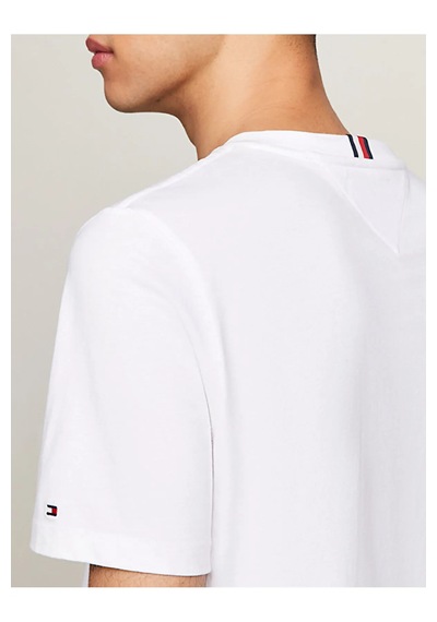 Tommy Jeans Tommy Hilfiger Sıfır Yaka Erkek T-shirt KIRIK BEYAZ