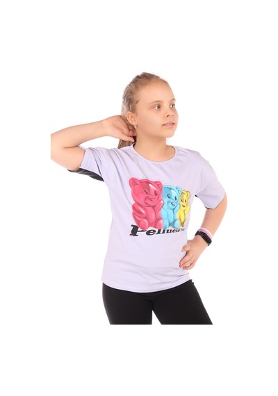 Toontoy Kids Toontoy Kız Çocuk Penucid Bear Baskılı Tişört Mavi