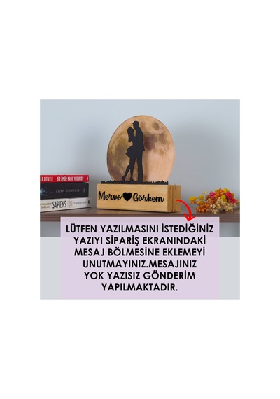 Led Işıklı Pleksi Dolunay Kişiselleştirilebilir Biblo Sandra Sarılan Sevgili Anahtar Askılığı Sarı - 737331545 Sarı