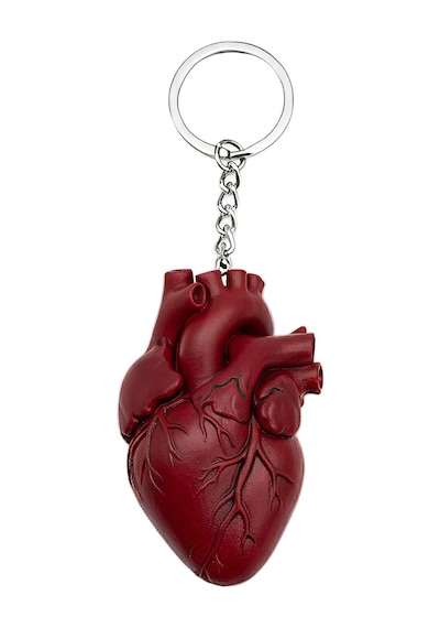Anatomik Kalp Tasarım Anahtarlık Kırmızı