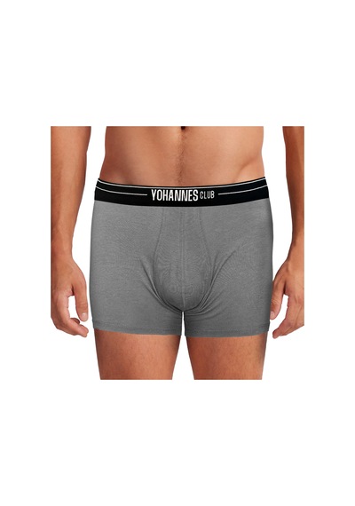 Yohannes Club, Erkek Özel Anatomik Pamuklu Boxer, Renk Seçenekli, Tekli Paket Gri