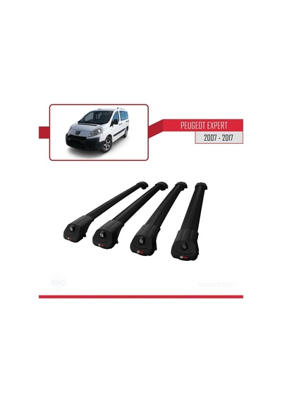 Peugeot Expert 2007-2017 Arası İle Uyumlu Ace-1 Ara Atkı Tavan Barı Siyah 4 Adet Bar