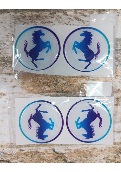 Sticker Mavi Beyaz Slikonlu Ferrarı 4x