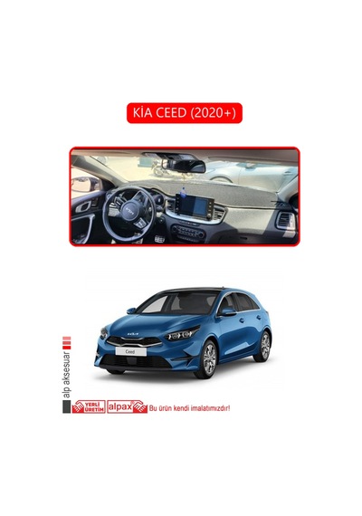 Kia Ceed 2020+torpido Koruma Halısı Kırmızı Kenar
