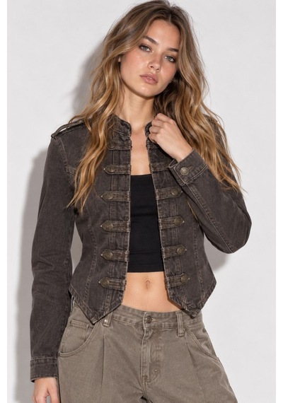 Hiccup Düğmeli Denim Ceket Kahverengi