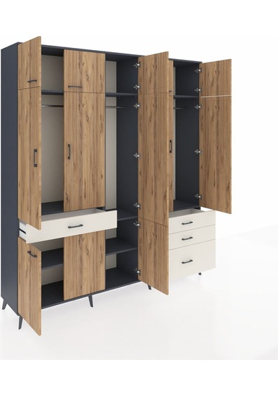 Hyperion Dolap 8 Raflı 4 Çekmeceli 3 Askılı 220x44x243 Antrasit-çam/aytaşı Atlas Çam/aytası Hyperion Dolap 8 Raflı 4 Çekmeceli 3 Askılı 220x44x243 Antrasit-çam/aytaşı Atlas Çam/aytası