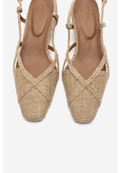 Luvishoes Olena Bej Hasır Kadın Topuklu Sandalet Bej - Bej