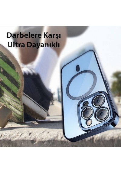 Baseus Glitter Apple Uyumlu iPhone 14 Pro Max 6.7 Magsafe Silikon Kılıf + Tempered Ekran Koruyucu Set