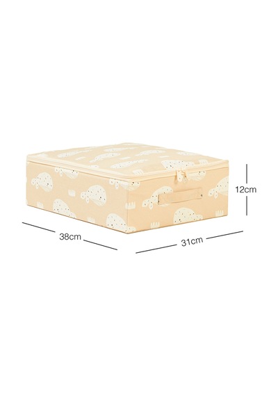 Ocean Home Textile Çocuk Odası Sevimli Balina Destekli Kutu Hurç 31 X 38 X 12 Cm Bej