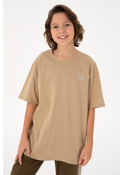 U.S. Polo Assn. Erkek Çocuk Kum Comfort Basic Bisiklet Yaka Tişört 50295503-VR085