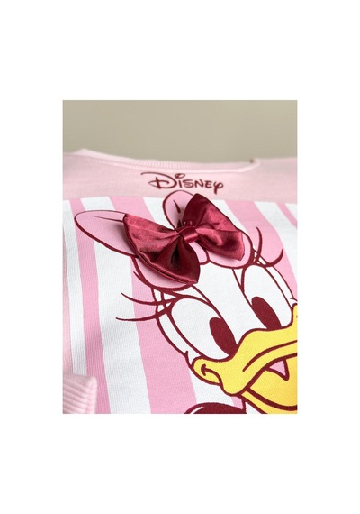 Unıcorn Barbosa Sweatshirt Ve Canvas Dokuma Pantolon Kız Çoçuk Takım Pembe