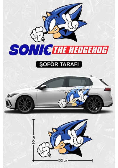 Kirpi Sonic Yan Gövde Kaplama Sticker Şoför - 829988537