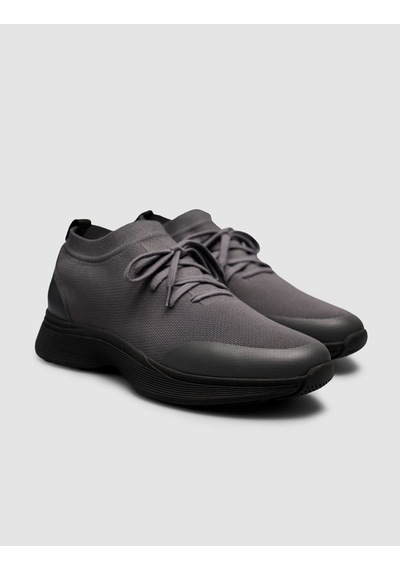 Cabani Triko & Hakiki Dana Deri Füme Erkek Sneaker Gri