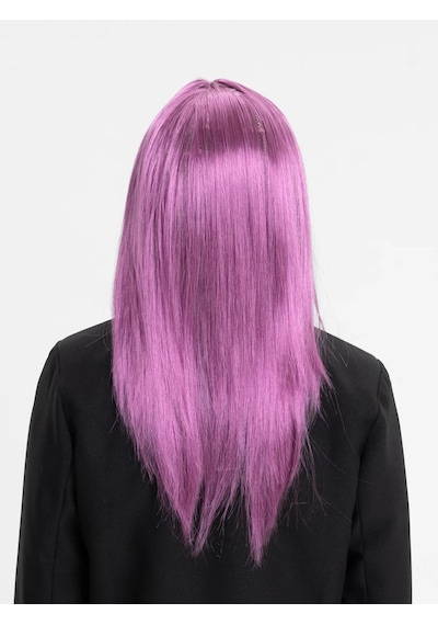 Rose Pembe Renk Düz Kesim Uzun Parti Peruğu Takma - Rxlu-425925 18