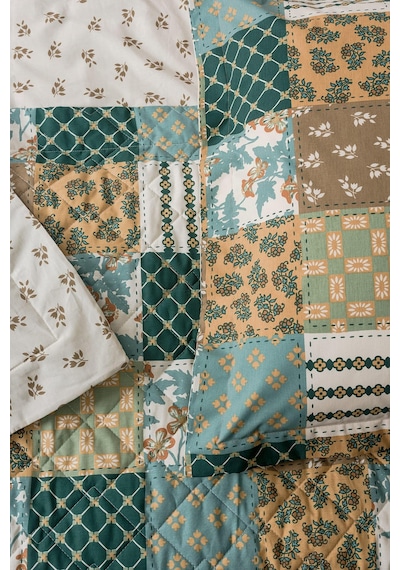 Rubine %100 Pamuk Tek Kişilik Kapitone Nevresim Takımı Yeşil