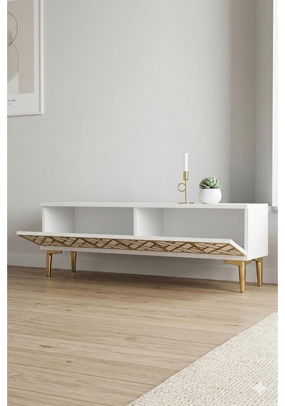 Tsa1238bg Arex Tv Sehpası Beyaz-gold 120cm