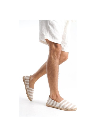 Mubiano Summer Erkek Jüt Taban Keten Beyaz/bej Espadril -mssr3535-bb Beyaz/bej
