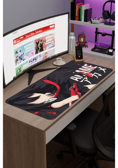 Akame Ga Kill Anime V5 - 90x40 Xxl Gaming Kauçuk Kaymaz Taban Mouse Pad Fare Altlığı