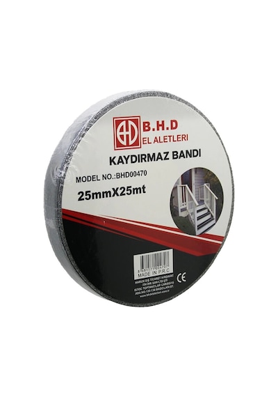 25mm X 25mt Kaydırmaz Siyah Bant 5468
