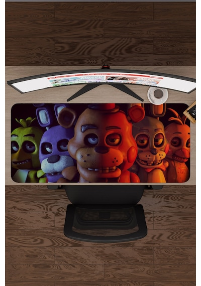 Five Nights At Freddy's Dikişli Kauçuk Oyuncu Mousepad V5 - 90x40 Xxl Gaming Mouse Pad