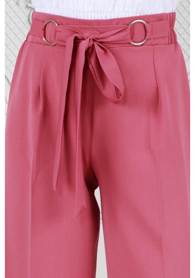 Sevitli Halka Detay Bol Paça Pantolon-pembe-3676-pembe Pembe