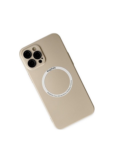 Apple iPhone Uyumlu,  12 Pro Kılıf Jack Magneticsafe Lens Silikon - Gold