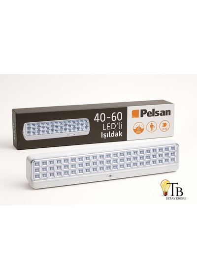 Pelsan 40/60 Led Li Şarjlı Işıldak 8 Saat Kesintisiz Işık Taşınabilir Acil Durum Lambası Ip20 1