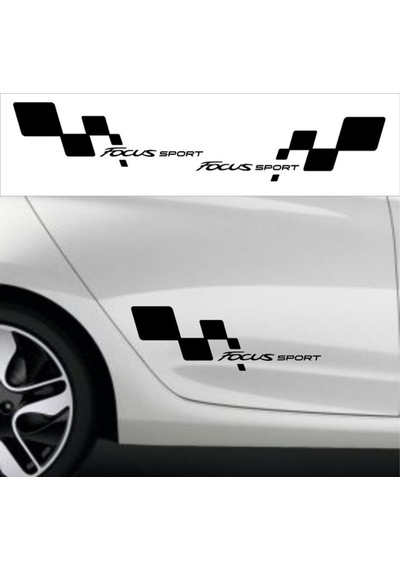 Modifiye Focus Bayraklı Yan Kapı Sticker Yapıştırma Etiket