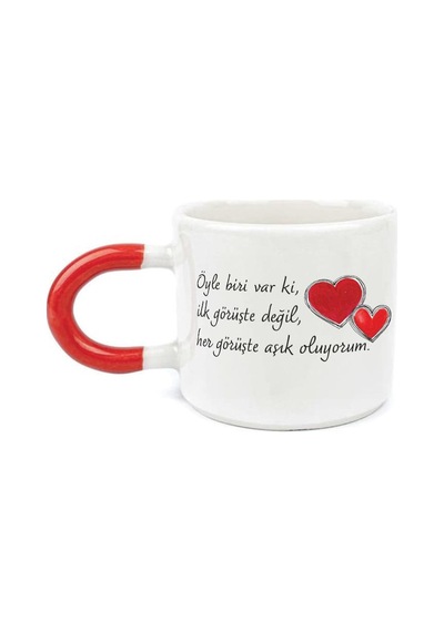 Öyle Biri Var Ki Baskılı Kırmızı Kulplu U Kupa