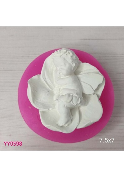 Yy0598 Çiçek İçinde Uyuyan Melek Bebek Silikon Kalıp
