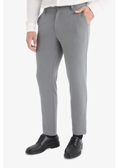 Defacto Tailored Fit Düz Paça Her Yöne Esneyen Yumuşak Tuşe Cepli Pantolon C7508AX25AU Gri