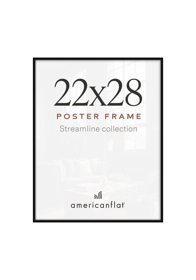 Americanflat Parlak Pleksiglaslı 22x28 Poster Çerçevesi - Streamline Koleksiyonu - Duvar Ekranı İçin İnce Bordür Resim Çerçevesi - Asma Donanımı Dahildir - Siyah Sku: Zeusb09zk3k4dh