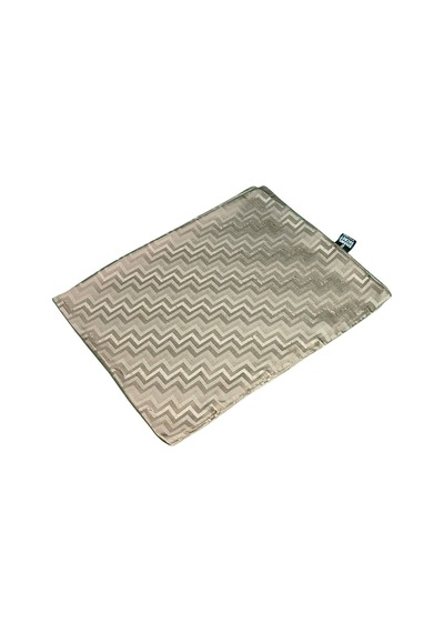 Mim Eşarp İpeksi Dokulu Jakarlı Zikzak Desenli Şal 75x190 Cm Vizon