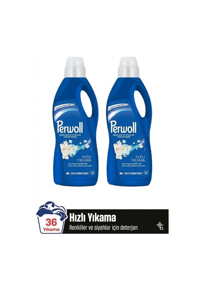 Hassas Siyahlar Ve Renkliler İçin Hızlı Yıkama Sıvı Çamaşır Deterjanı 2 L X2 Adet