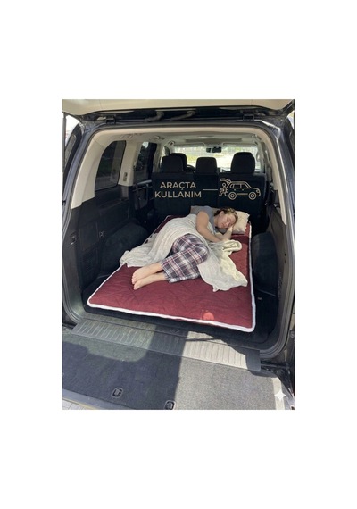 Bordo Taşınabilir Katlanır Yatak Karavan Kamp Yatağı Anne Yanı Yer Yatağı 140 X 200 Bordo