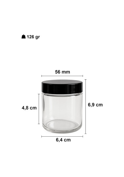 100 Ml Cam Kavanoz Şeffaf 100 Cc Krem Kavanozu Siyah Kapaklı Kozmetik Kavanoz 6 Adet Açık Yeşil - Beyaz