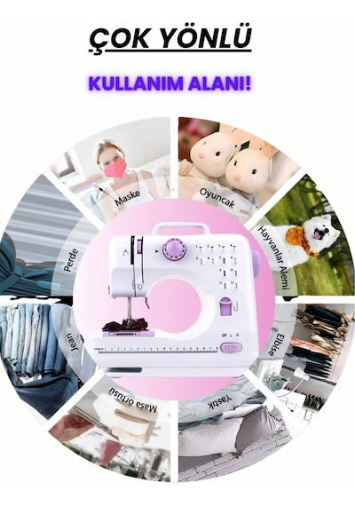 Mobgift Fonksiyonel Tuşlu Ekran 12 Fonksiyonlu Profesyoneldikiş Makinası Yok