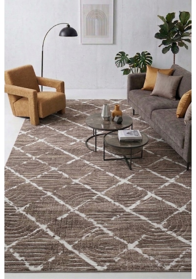 Kaymaz Tabanlı Halı Kesme Yolluk Salon Koridor Mutfak Yatak Odası Halısı Daire 3001 Kahve