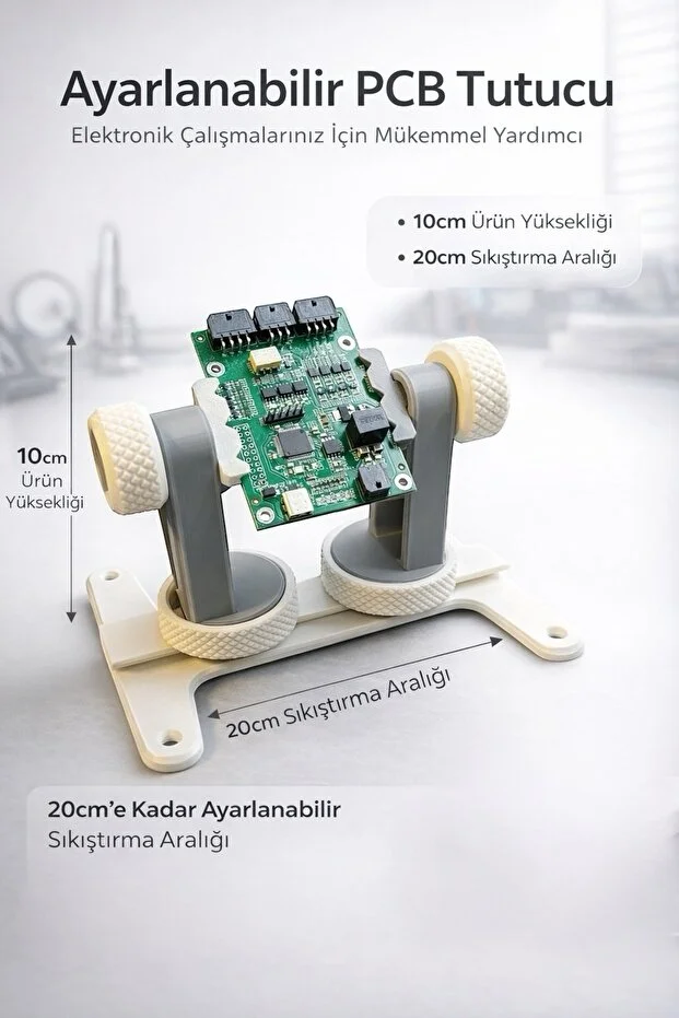 Ayarlanabilir Pcb Tutucu 20cm Sıkıştırma Aralığı Lehim Ve Elektronik Tamir Aparatı