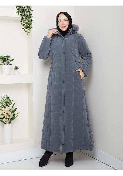 Eslemnur Nova Kumaş Şişme Mont 135cm Füme