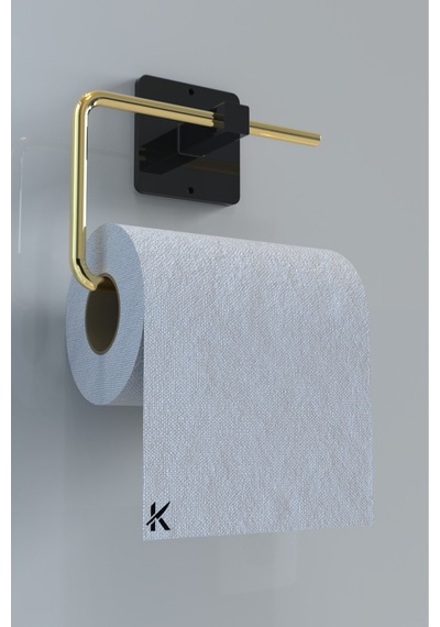 Karteya Yapışkanlı Gold Tuvalet Kağıdı Tutacağı/tuvalet Wc Kağıtlık Gold