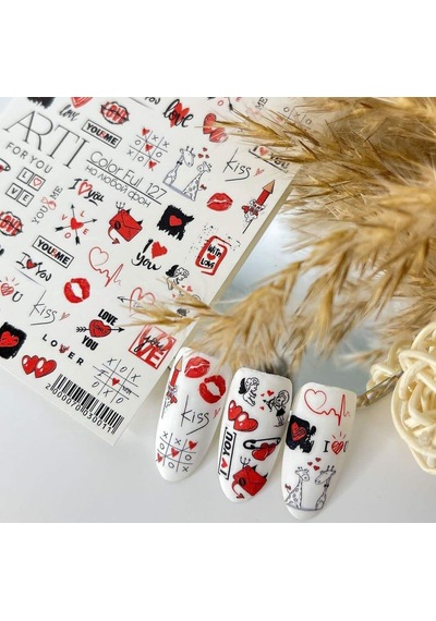 Stiker Arti 127 Love You - Aşk Teması Beyaz