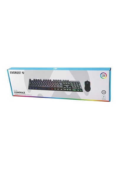 Ers Siyah Gökkuşağı Işıklı Usb Kablolu Oyuncu Klavye - Mouse Set