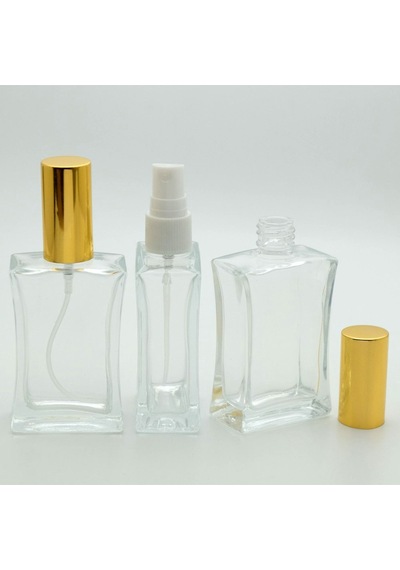 Parfüm Şişesi 50 Ml 10 Adet Sarı Kapak Plastik Valf İçbükey Boş Şişe