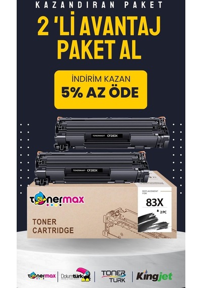 Hp Cf283x Uyumlu Toneri 2'li Paket/ M201 / M225